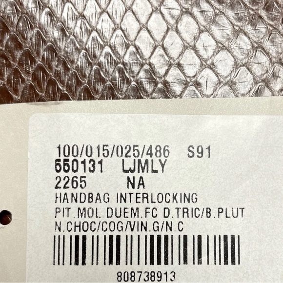 GUCCI Green Python Purse Runway Accordian Bag Interlock GG Brown 550131 Gold - Picture 13 of 15